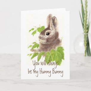 Always be my Hunny Bunny Rabbit Quote Frosted Card