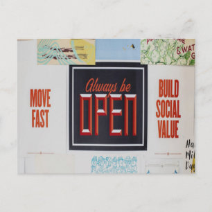 Always be Open, Motivational Inspirational Postcard