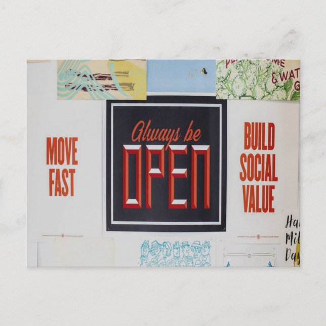 Always be Open, Motivational Inspirational Postcard (Front)