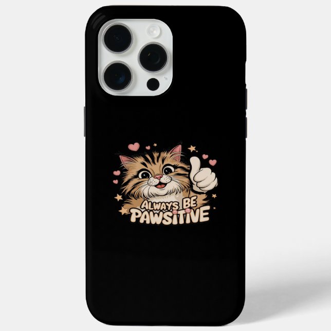 Always Be Pawsitive - Cute Thumbs Up Cat Design Case-Mate iPhone Case (Back)
