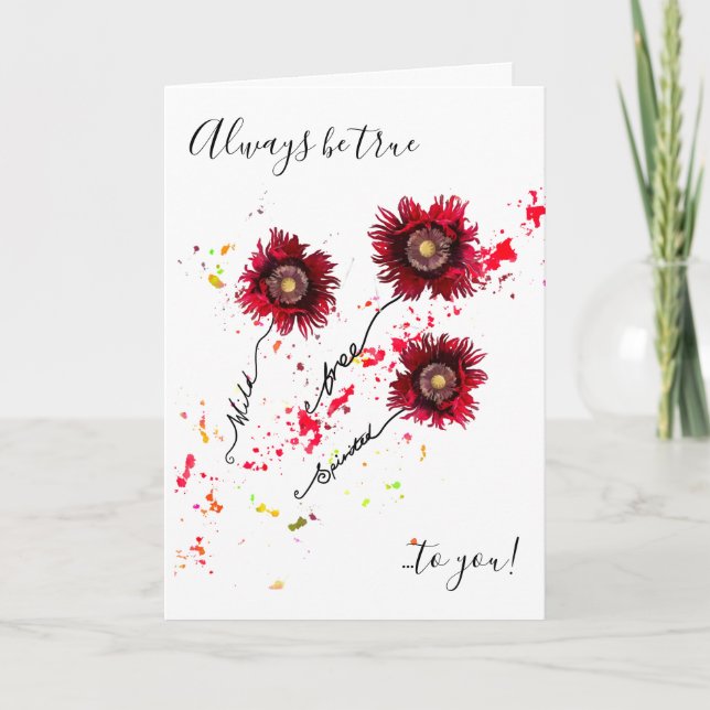 Always be true to you, Wild Free Spirited poppies Card (Front)