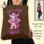 Always Be Yourself Unless You Can Be A DRAGON! Tote Bag<br><div class="desc">You Can Change Any Text - Add a Name etc. - see my store for lots more great Dragon Gifts</div>