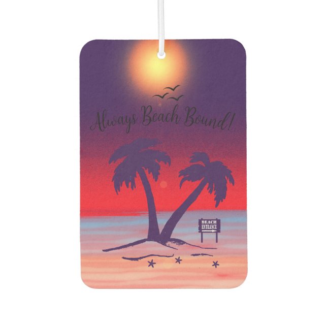  Always Beach Bound, Purple Car Air Freshener (Front)