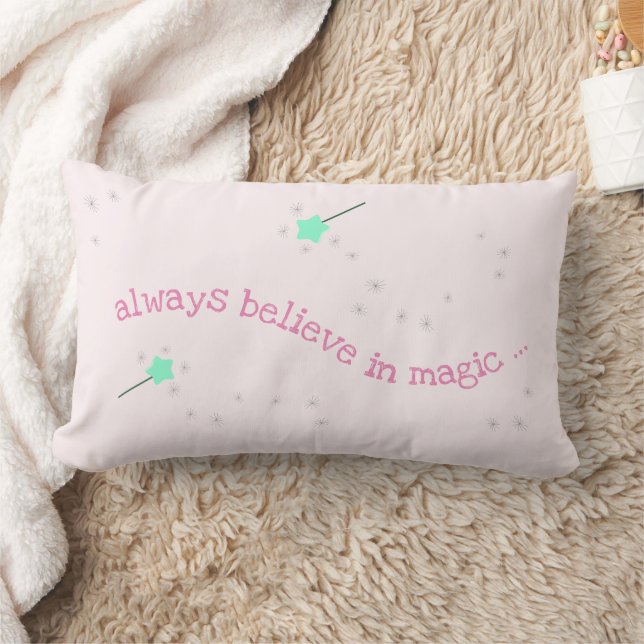 Always believe in magic - Magic Fairy Wand Nursery Lumbar Cushion (Blanket)
