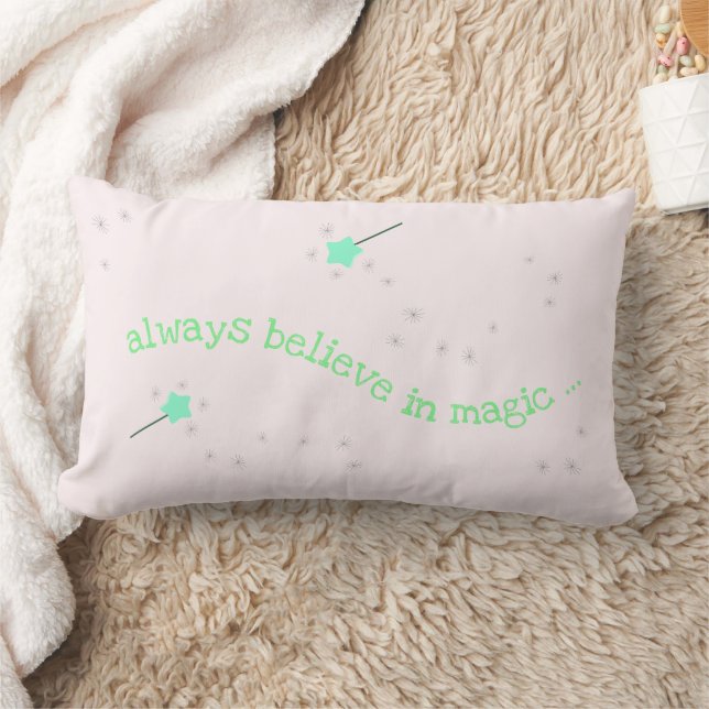 Always believe in magic - Magic Fairy Wand Nursery Lumbar Cushion (Blanket)