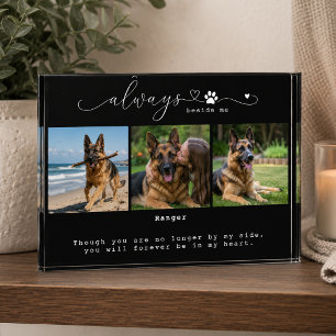Always Beside Me Black Pet Memorial Three Photo Block