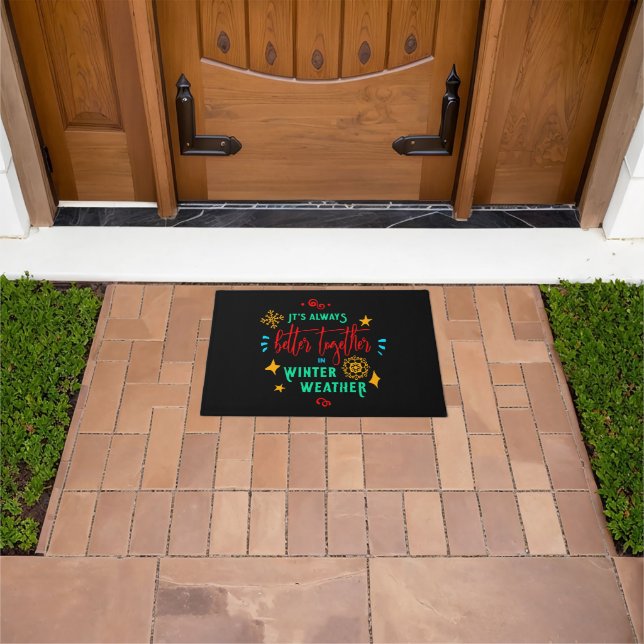 Always Better Together in Winter Weather Xmas, ZSG Doormat (Outdoor)