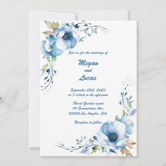 Always Blue: Personalized Wedding Invitation