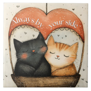Always by Your Side Cosy Cats Balloon Ride  Tile