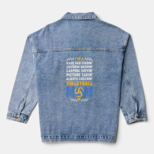 Always Cheerin' Volleyball Mum Volleyball Beach Vo Denim Jacket