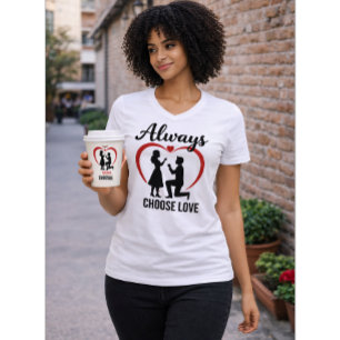 Always Choose Love Women’s V-Neck T-Shirt   Freefi