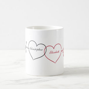 Always Connected At Heart , Personalised Name  Coffee Mug