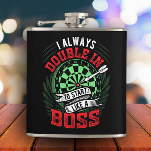 Always Double in Like a Boss Dart Flask 6 oz.