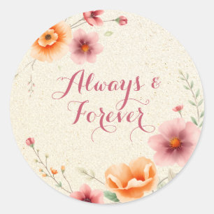 Always & Forever   Autumn Wedding  Classic Round Sticker