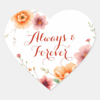 Always & Forever | Autumn Wedding  Heart Sticker
