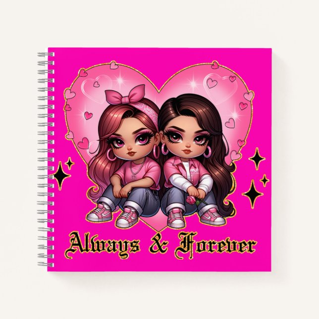 Always & Forever Best friends girls gift Notebook (Front)