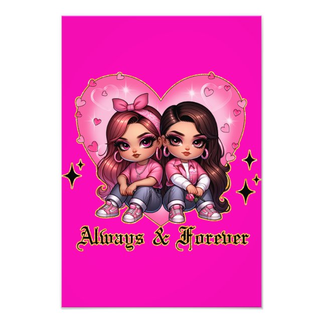 Always & Forever Best friends girls gift Photo Print (Front)