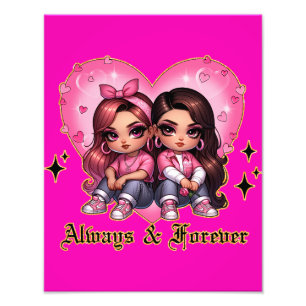 Always & Forever Best friends girls gift Photo Print