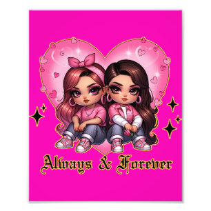 Always & Forever Best friends girls gift Photo Print