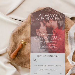 Always & Forever Custom Photo Wedding All In One Invitation