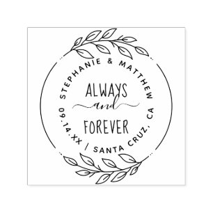 Always & Forever   Cute Rustic Script & Branches Self-inking Stamp