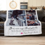 Always & Forever | Modern 4 Photo Collage Fleece Blanket<br><div class="desc">This one of kind design fleece blanket features 4 of your favourite photos in a grid with script message and your choice of personalisation below. All colours can be changed. Add your own photos and text for a beautiful, unique gift. A special way to honour your relationship! Always a hit,...</div>