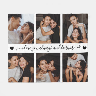 Always & Forever Modern 6 Photo Collage Fleece Blanket