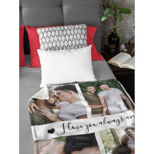 Always & Forever Modern 6 Photo Collage Fleece Blanket