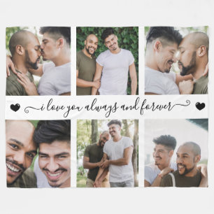Always & Forever Modern 6 Photo Collage Fleece Blanket