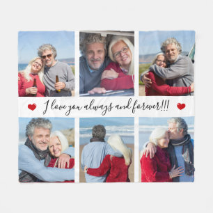 Always & Forever Modern 6 Photo Collage Fleece Blanket