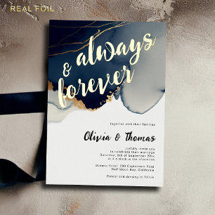 Always Forever Navy Blue Modern Boho Beach Wedding