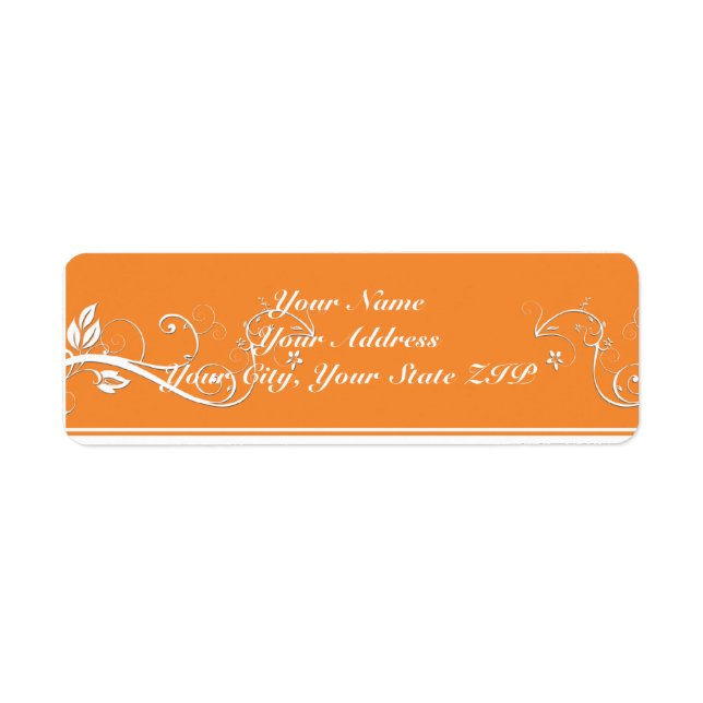 Always Forever Orange Vine Scroll Return Address (Front)