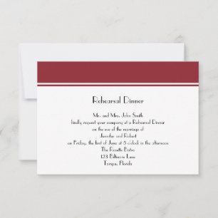 Always Forever Ruby  Weding Rehearsal Dinner Invitation