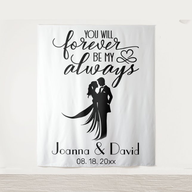 Always & Forever Silhouette Backdrop Tapestry (Front)