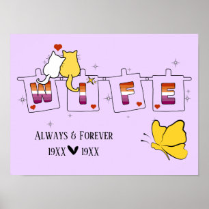 Always & Forever Sunset Lesbian Flag Wife Poster