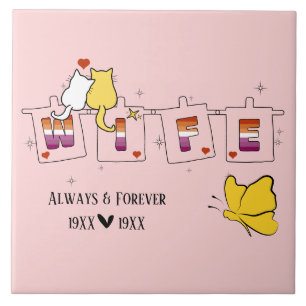 Always & Forever Sunset Lesbian Flag Wife Tile