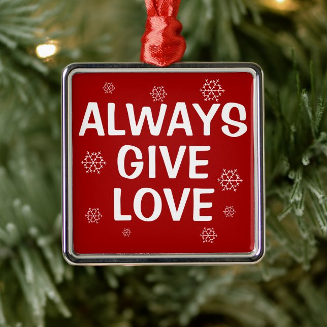 Always Give Love Christmas Red Snowflakes Tidings  Metal Tree Decoration (Tree)