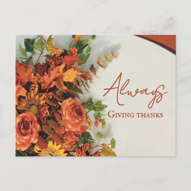 Always Giving Thanks Postcard (Front)
