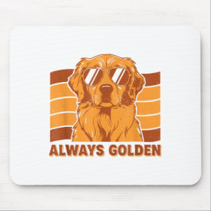 Always golden retro style golden retriever dog mouse mat