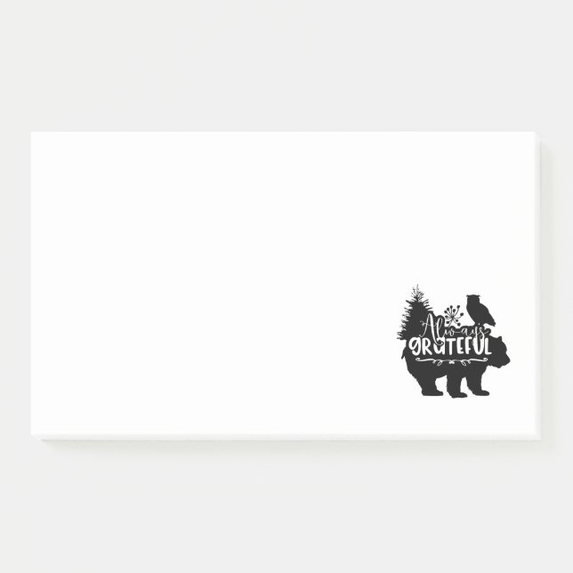 Always Grateful Woodland Post-it Notes (Front)