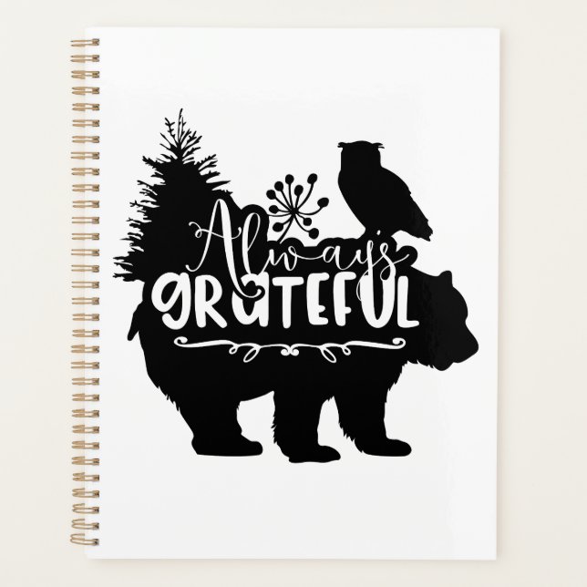 Always Grateful Woodland Scene Planner (Front)