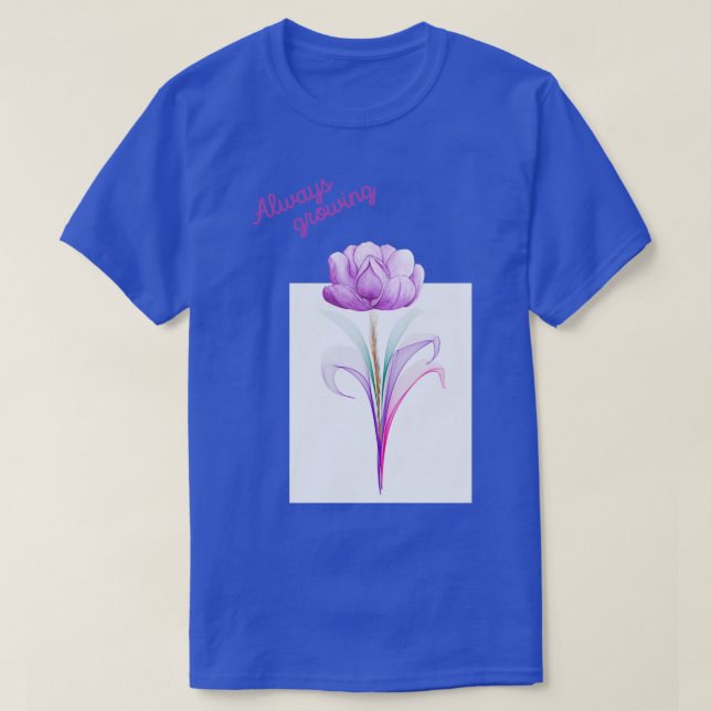 Always growing purple abstract flower pattern dood T-Shirt (Design Front)
