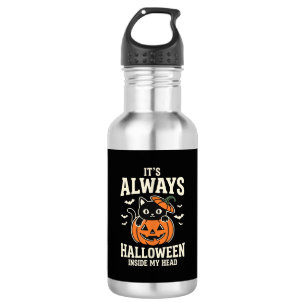 Always Halloween Black Cat Pumpkin Design 532 Ml Water Bottle