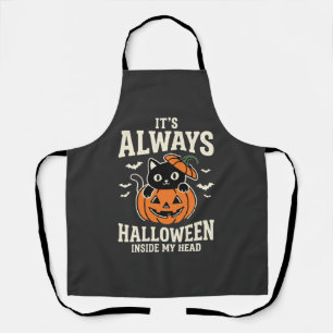 Always Halloween Black Cat Pumpkin Design Apron