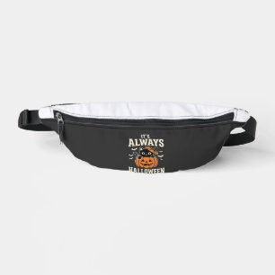Always Halloween Black Cat Pumpkin Design Bum Bags