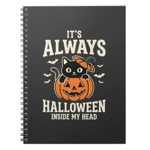 Always Halloween Black Cat Pumpkin Design Notebook