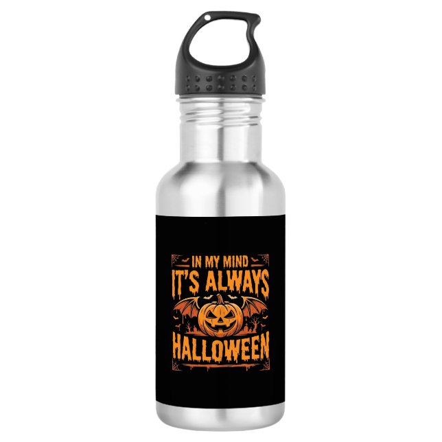 Always Halloween Pumpkin Bat Vector Design_1 532 Ml Water Bottle (Front)