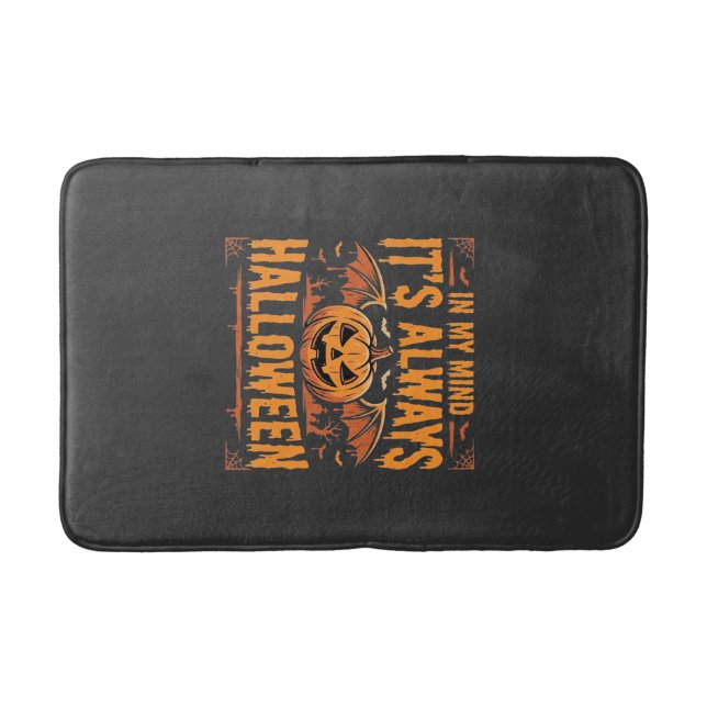 Always Halloween Pumpkin Bat Vector Design_1 Bath Mat (Front)