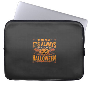 Always Halloween Pumpkin Bat Vector Design_1 Laptop Sleeve