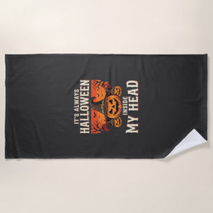 Always Halloween Pumpkin Witch Design_1 Beach Towel